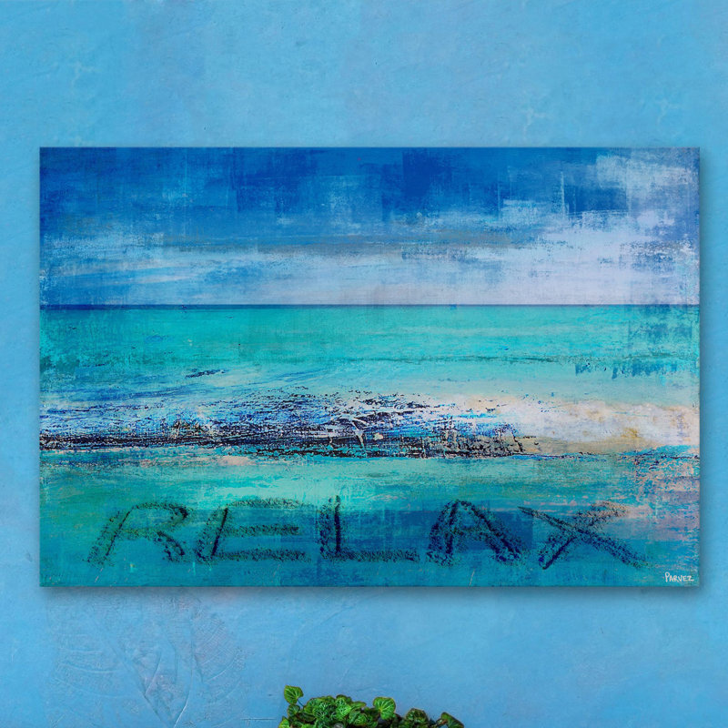 « blue relax » par parvez taj,, reproduction d’art sur toile tendue, H 16 po x l 24 po x P 1,5 po