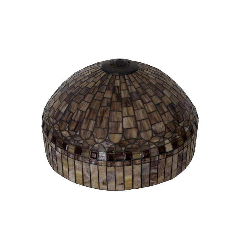 Abat-jour candice 22 po de large Tiffany, H 13 po x l 22 po x P 22 po, Brun / beige / ambre / mauve
