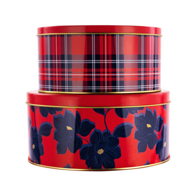 Cookie Tins, Angie Plaid (Set of 2)