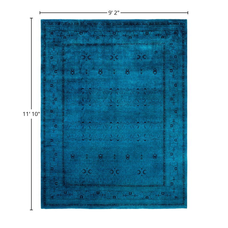 Overdyed One-of-a-Kind 9' 2" X 11' 10" Hand Knotted Area Rug