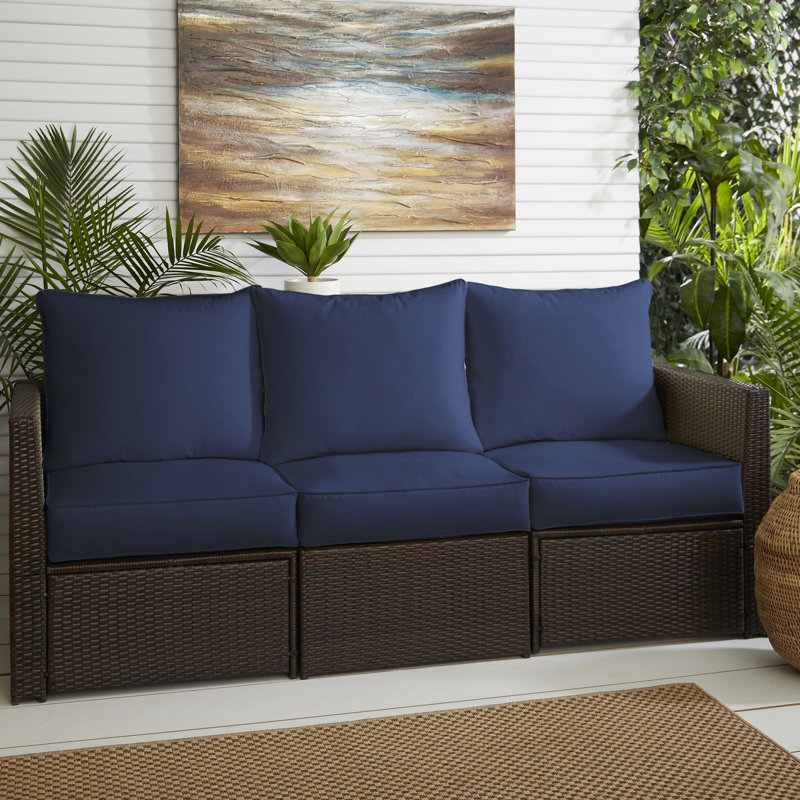 Alline Sunbrella Outdoor 5'' Sofa Seat / Back Cushion, Canvas Navy Sunbrella® Canvas