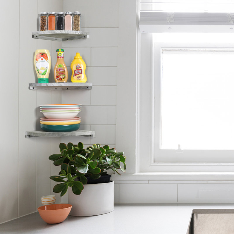 3 Piece Floating Shelf, Olive Green
