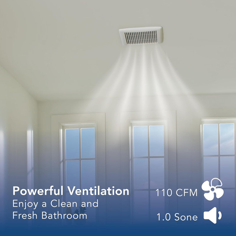 Ventilateur d'extérieur pour salle de bain Broan-NuTone AE110, sans lumière, 110 CFM, blanc