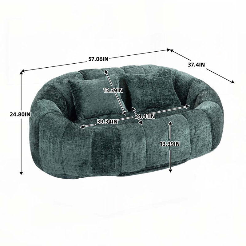 Canapé en chenille, Émeraude
