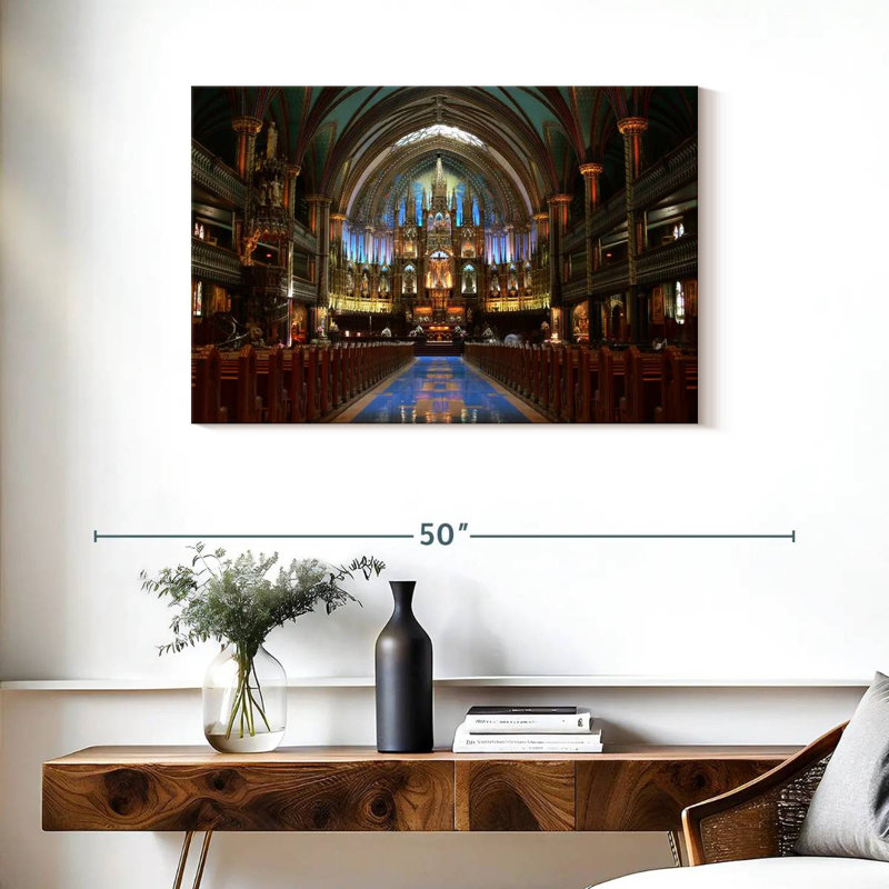 Adella à l'intérieur de la basilique Notre-Dame, H 24 po x l 36 po