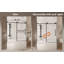 Porte de douche sans cadre Breya avec verre trempé transparent, roues en acier inoxydable et bande de blocage de l'eau-123044260-123044259