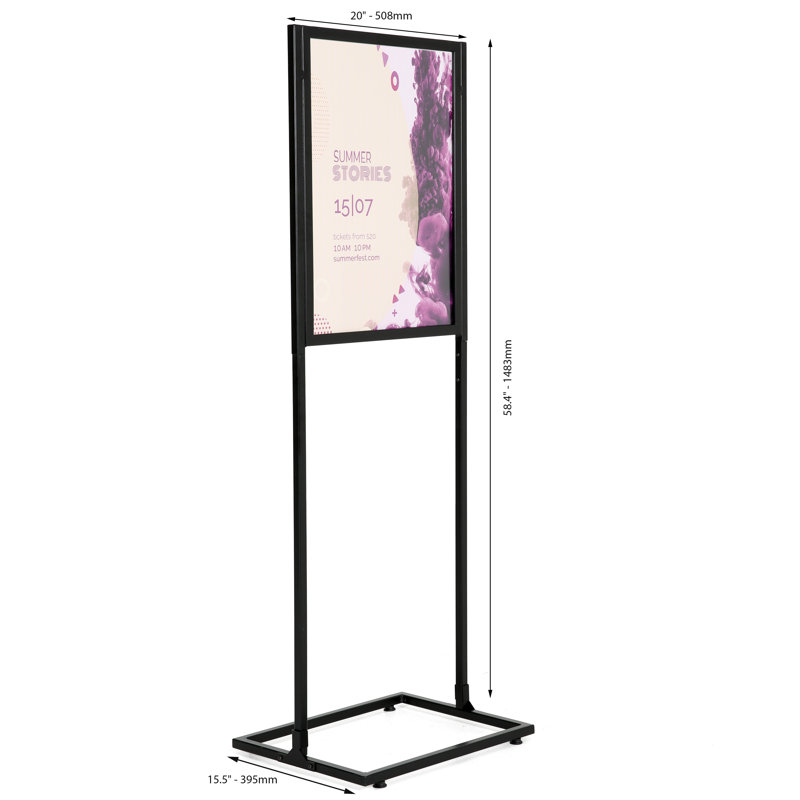 Metal Double Sided 1-Tier Poster Holder