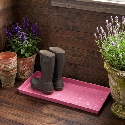 Wild Rose Pink 30 in. x 13 in. Indoor Boot Tray