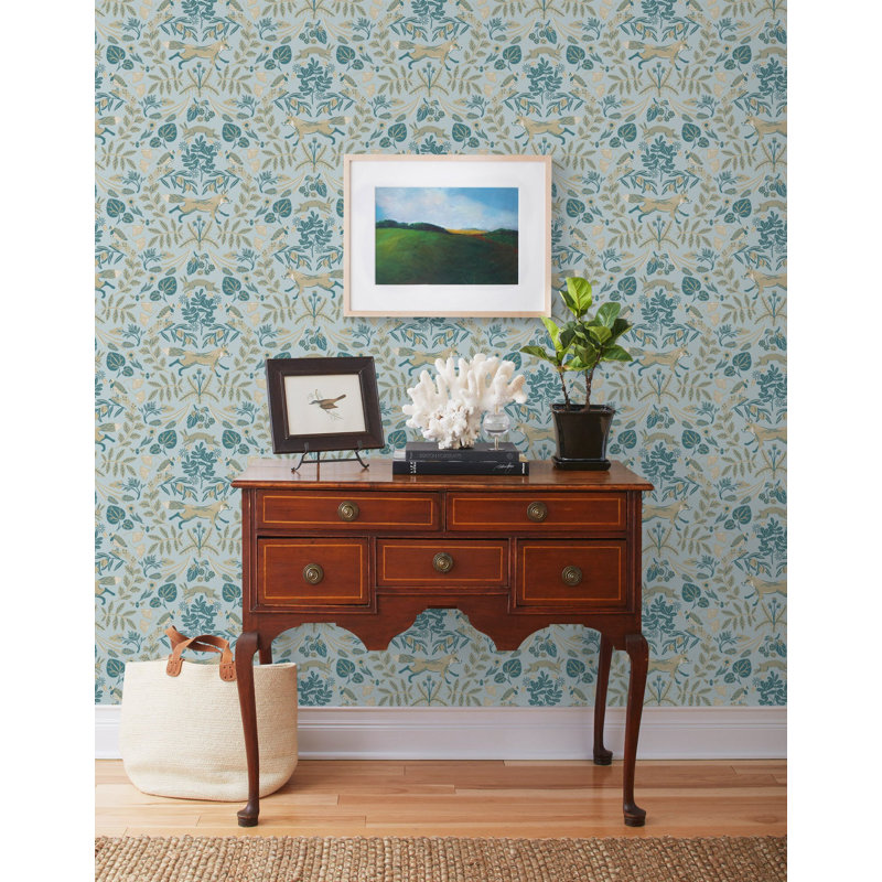 Piedmont Wallpaper | Traditional / Roll - 27" x 30', Mist