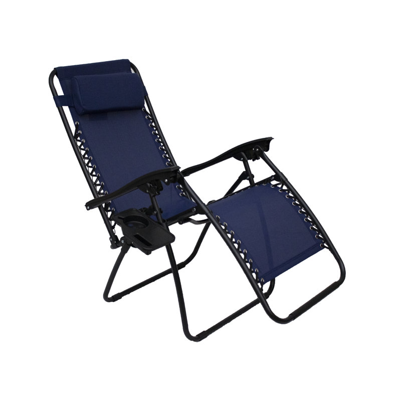 2 x Royalcraft Zero Gravity Relaxer with drinks and phone holder, Blue