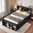 Full Bed With Bookcase Headboard, Under Bed Storage Drawers And Bed-end Storage Case-1416885982