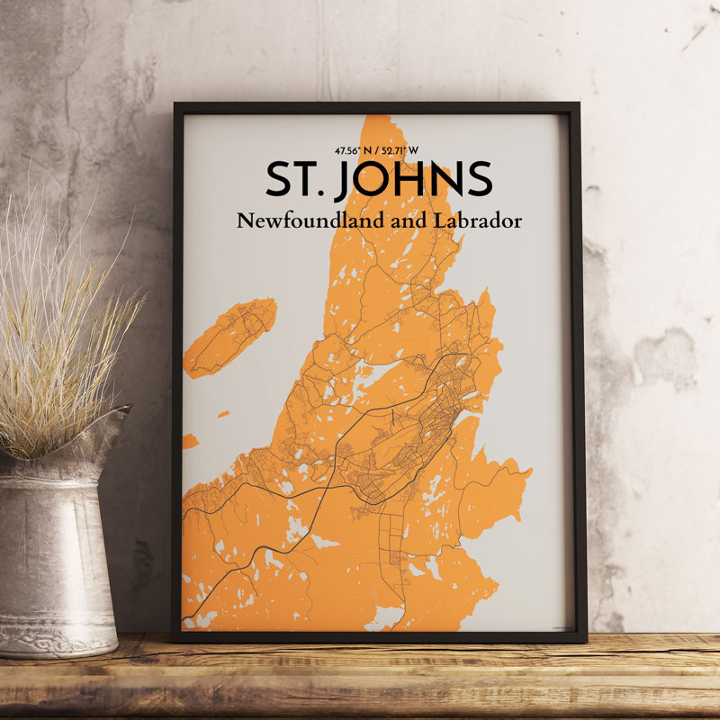 St. Johns City Map - No Frame Print, 43.2cm H x 27.9cm W x 0.1cm D