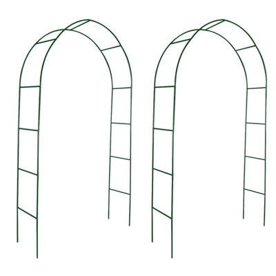 Garden Arch 2 pcs, Arch Trellis, Metal Arch, Weather-Resistant, 94.5"H x 55.1"W Black Iron