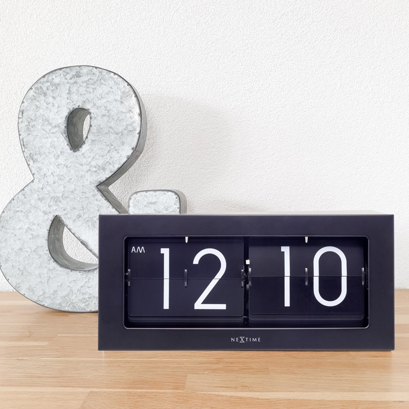 Horloge de table numérique à pile en acier inoxydable, Noir