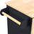 Kitchen Island With Electrical Socket & Foldable Leaf. Black. Wine Holder, Side Storage. Easy To Use And Clean Power Storage Leaf, Stand Cabinet - Black-723387233