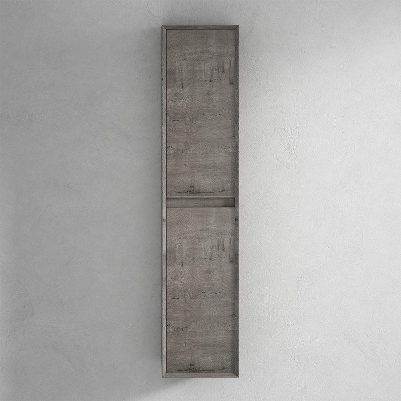 Armoire à linge 14 po Banfield, Chêne fumé