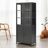 76.75'' Tall Display Cabinet With Double Glass Doors And LED Lights Steel Curio Cabinet For Collectibles Figures Trophies 3-Sided Glass Display Case For Home Office Study Stores Playroom-1470674459