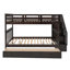 Lit superposé en escalier avec tiroir, rangement et garde-corps pour chambre à coucher-1722794673