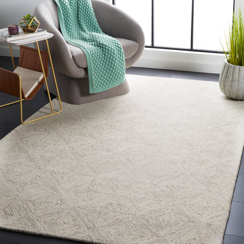 Tapis abstrait gris / ivoire Williamstown 427, Rectangle de 5 pi x 8 pi