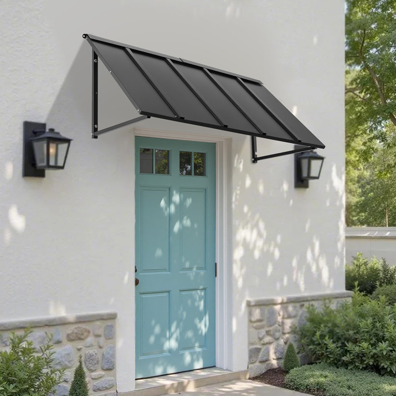 Window Awning Door Canopy   Outdoor Steel Front Door Awnings Anti-Rust, 24.02" H x 56.30" W x 24.02" D