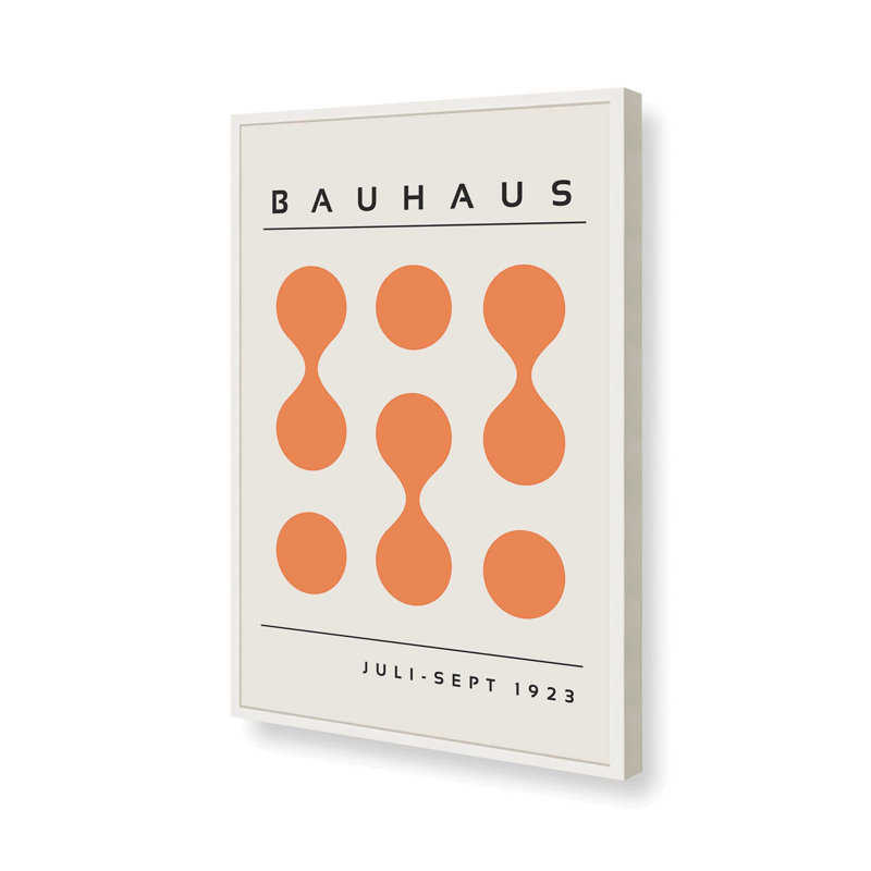 Orange Bauhaus, impression encadrée, H 15 po x l 12 po x P 1,25 po, Reproduction encadrée sans passe-partout, Blanc opaque