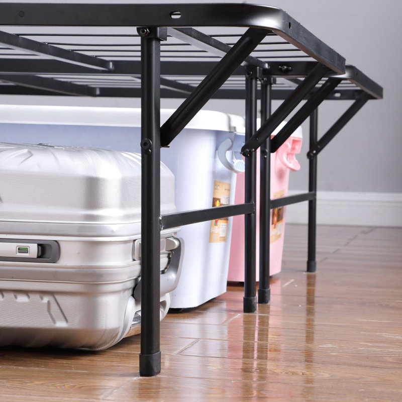 Lit plateforme moderne noir en acier épais pour un sommeil réparateur