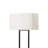 Floor Lamp, Rectangular Ivory Shade, 62 Inch, Classic Black Metal