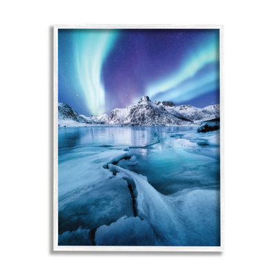 Aurora Glaciers, photographie encadrée sur bois par Incado