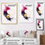 Délicats nuances d'encre magenta et dorée - peinture abstraite, impressions d'art mural-77936153-77936154