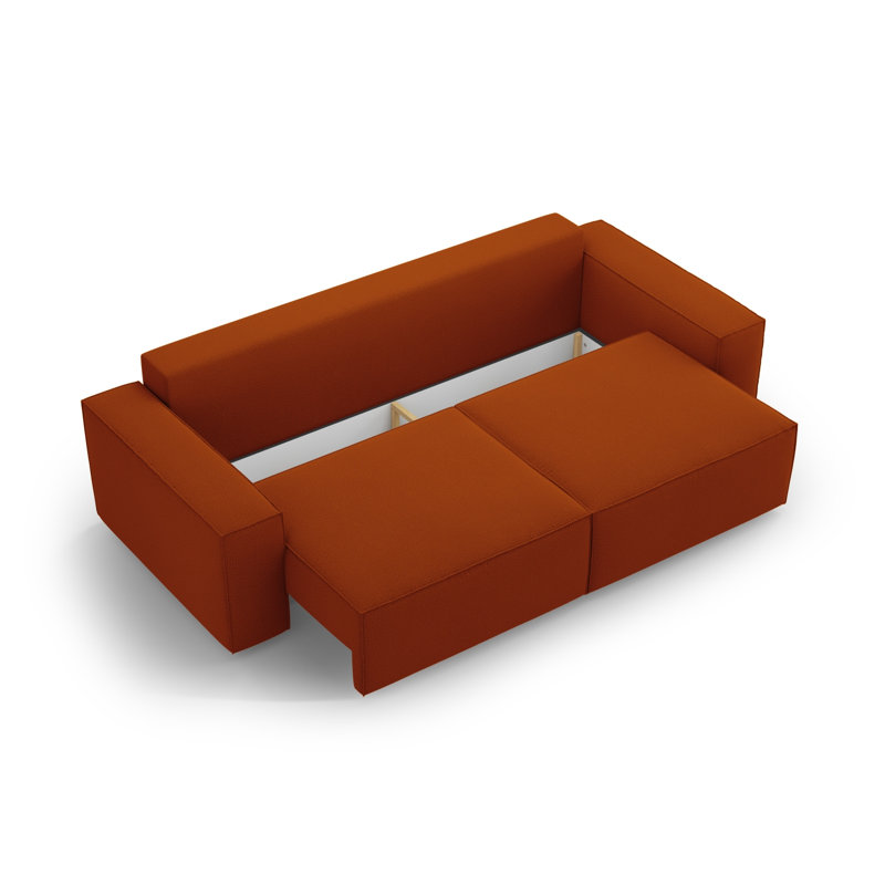 Biles 3 Seater Sofa Bed, Terracotta