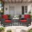 Allo 24"X22"X6" Patio Thick Cushions & Pillows Set - Deep Seat Indoor/Outdoor Water & Fade Resistant-891677077-891677076