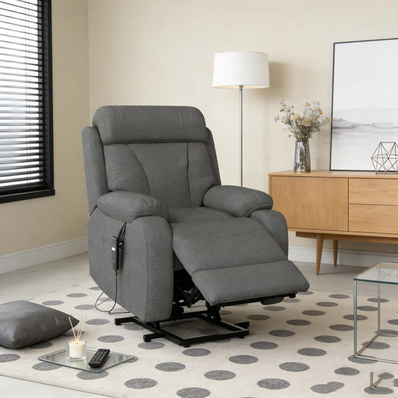 Fauteuil inclinable électrique Power Lift, Snowflake Velvet Fabric, Gris foncé