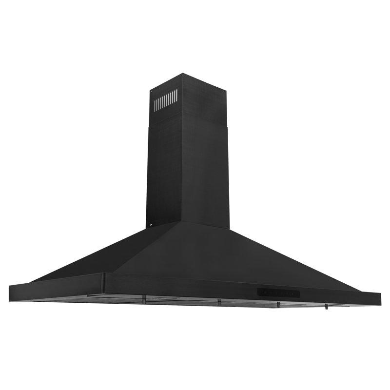 48" 400 CFM Convertible Wall Mount Range Hood, Black Stainless Steel
