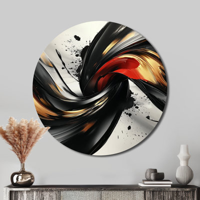 Belmont - Fractals, art mural rond en métal pour le salon
