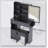 Compact Vanity Table Set With Sliding LED Mirror, Power Station, And Hair Dryer Bracket For Small Spaces-373924937