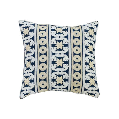 Coussin décoratif brodé 18 "x 18" à motif blanc texturé
