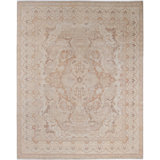 Overdyed Hand-Knotted Wool Modern-Contemporary Beige Area Rug 7' 10" x 9' 10"