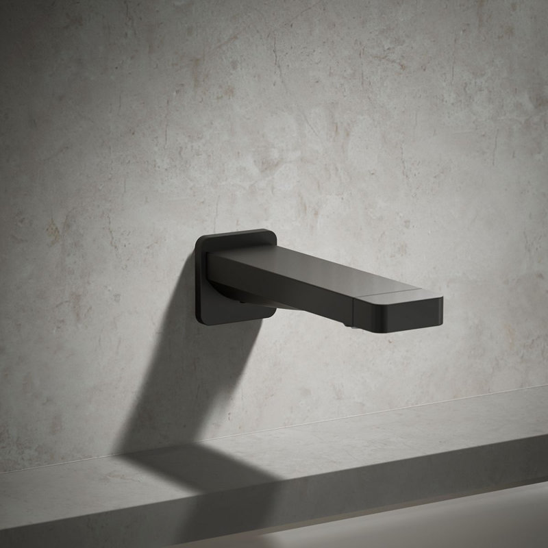 Parallel Wall Mounted Tub Spout Trim, Matte Black