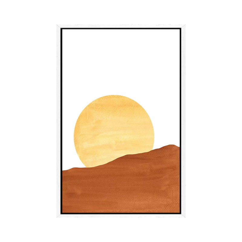 Dunes And Sun by Whales Way - Print on Canvas, 101.6cm H x 66.04cm W x 3.81cm D, White Framed
