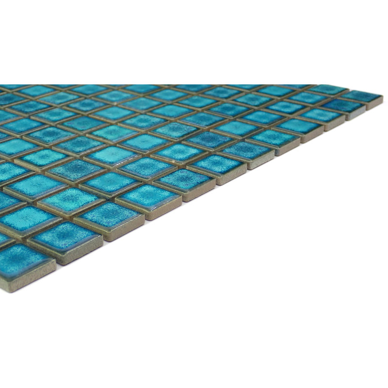 Afloat™ 13" x 13" Porcelain Mosaic Sheet, Turquoise