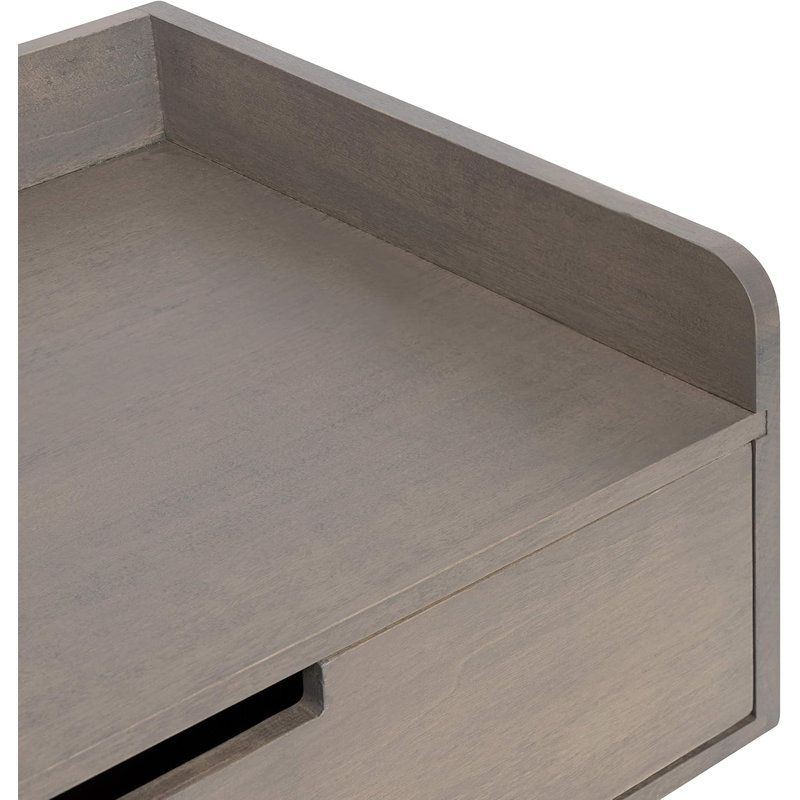 Modern Floating Wall Shelf With Pull-Out Drawer, Solid Wood Storage And Display Unit For Home Or Office