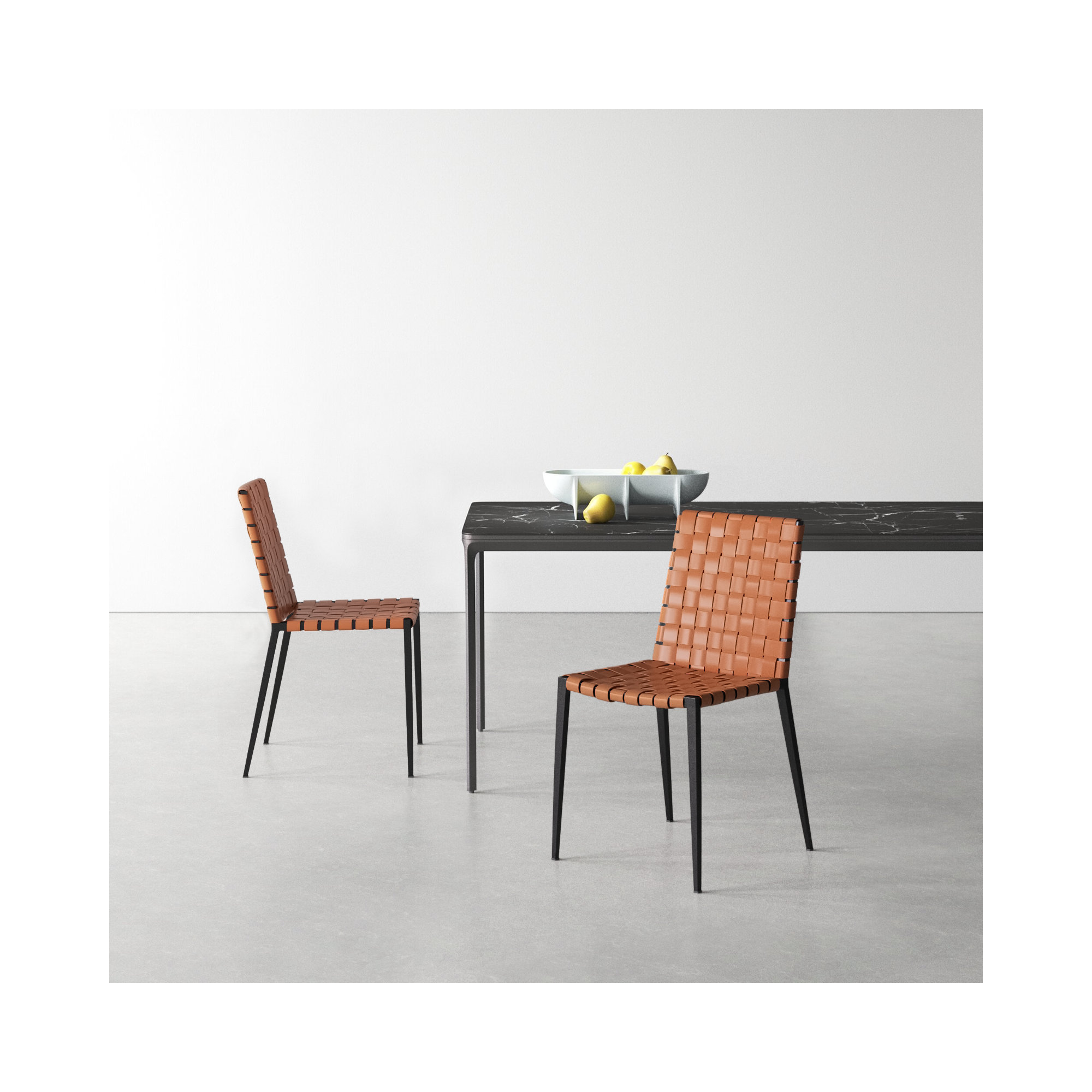 Brett Leather Upholstered Side Chair, Black, Brown