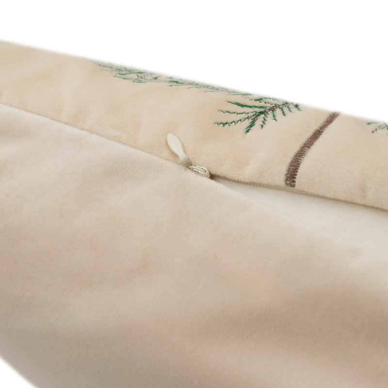Housse de coussin en velours brodé Christmas Tree 18 x 18 po