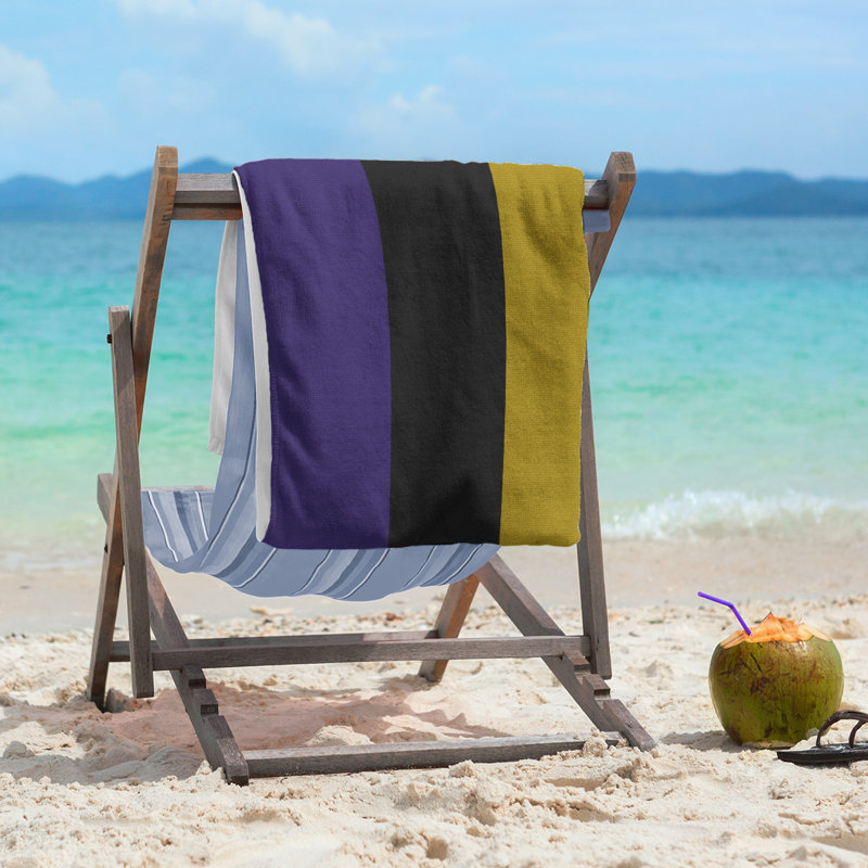 Beach Towel, Navy Blue/White