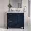 Ariel Cambridge 36 po Meuble-lavabo décalé à droite avec 2 po Comptoir en marbre de Carrare-105903771