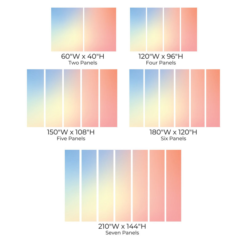 Murale pelez et collez de qualité supérieure - Gradient Bliss, L 144 po x l 210 po