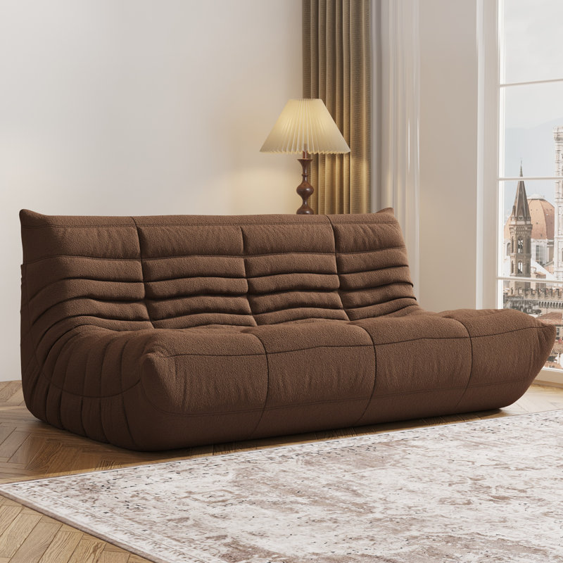 Fireside Couch, Modern Teddy Velvet Fabric Bean Bag Chair, Premium Sofas Couch, Corner Floor Sofa, Lazy Chairs Sofa for Living Room/Bedroom/Salon/Office