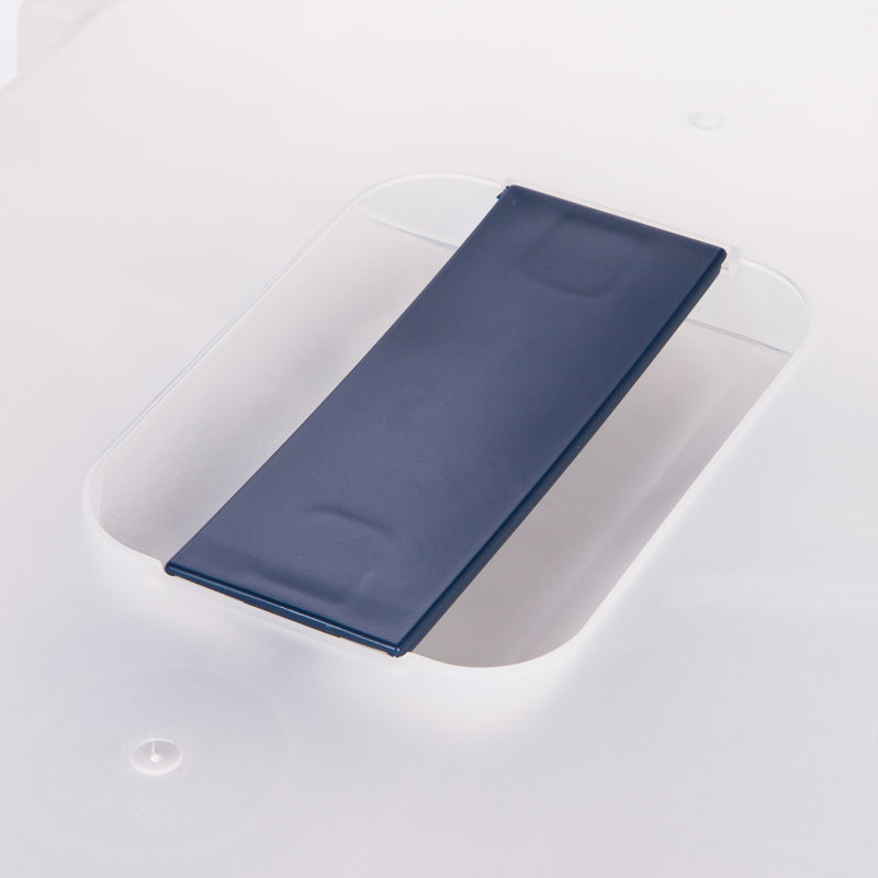 Large Navy and Clear Plastic Enclosed Litter Box with Scoop