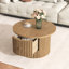 Table d'appoint Rustic Living - ronde avec tiroir de rangement et console à lattes verticales stables