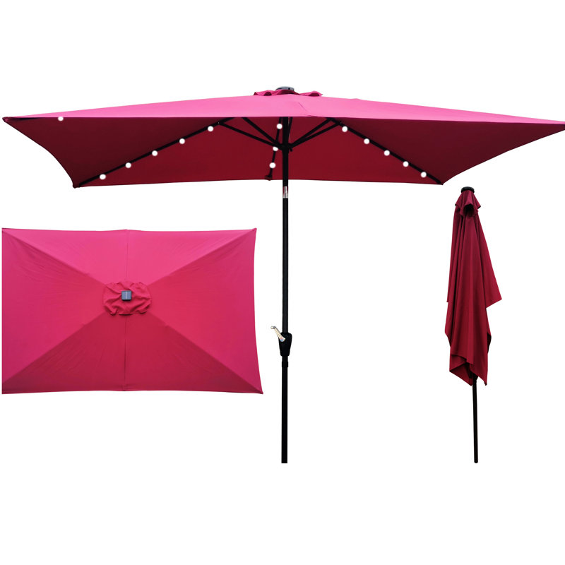 Parasol de terrasse solaire à DEL 10 x 6,5 pi à manivelle, couvercle à inclinaison contrôlée pour rehausser votre cour arrière, votre jardin, votre piscine et votre piscine